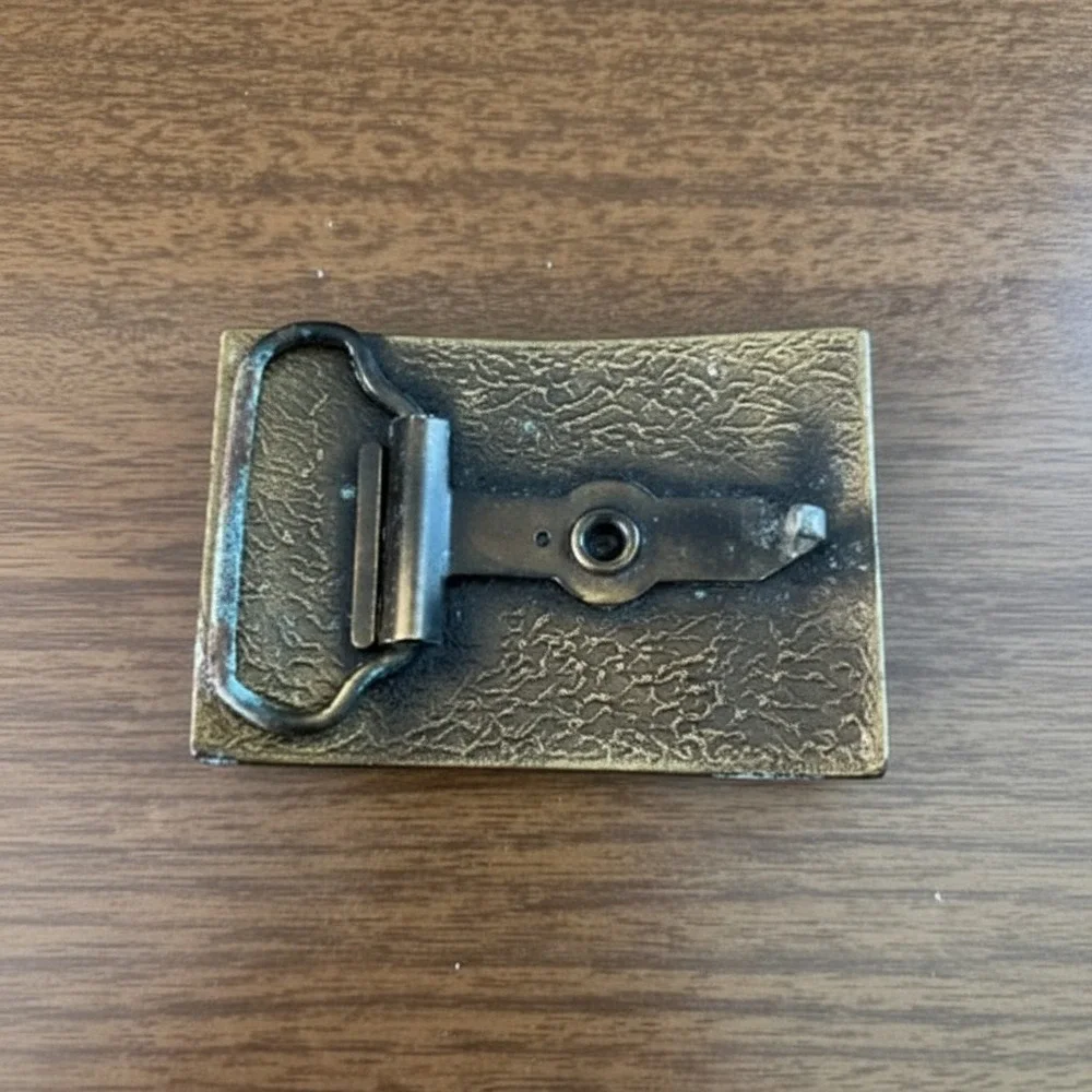 Vintage‎ Lee Jeans Brass Belt Buckle Logo Americana Accessory